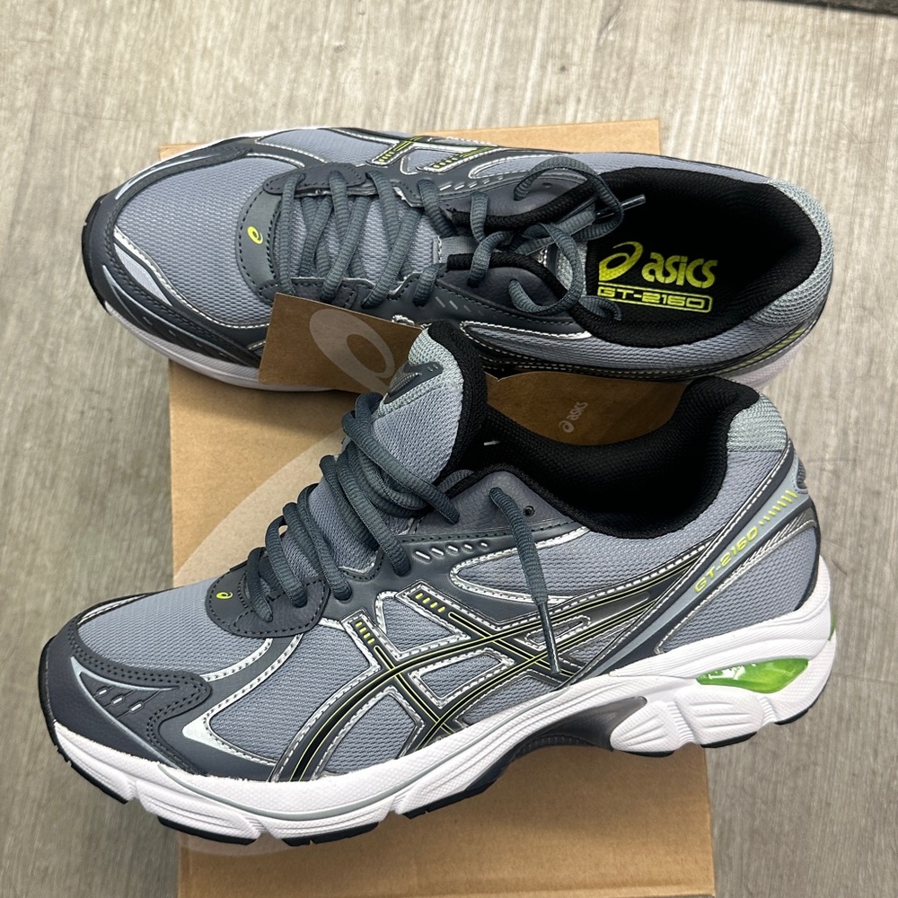 Asics Gray and Lime Athletic Sneakers GT-2160 - Picture 6 of 10